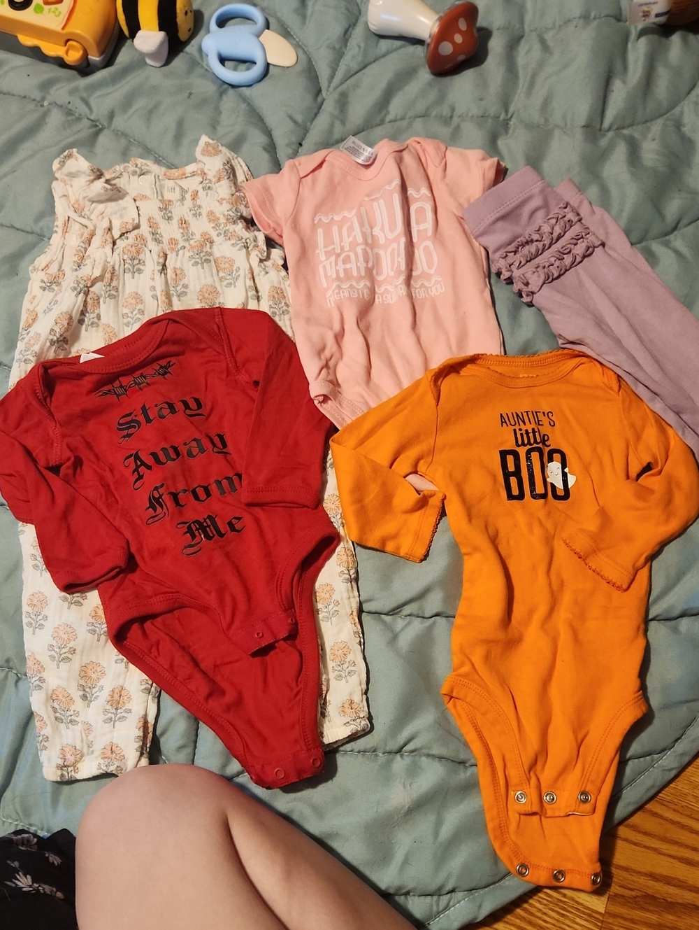 Rabbit Skins Red Long-Sleeve Baby One-Piece with Black Text